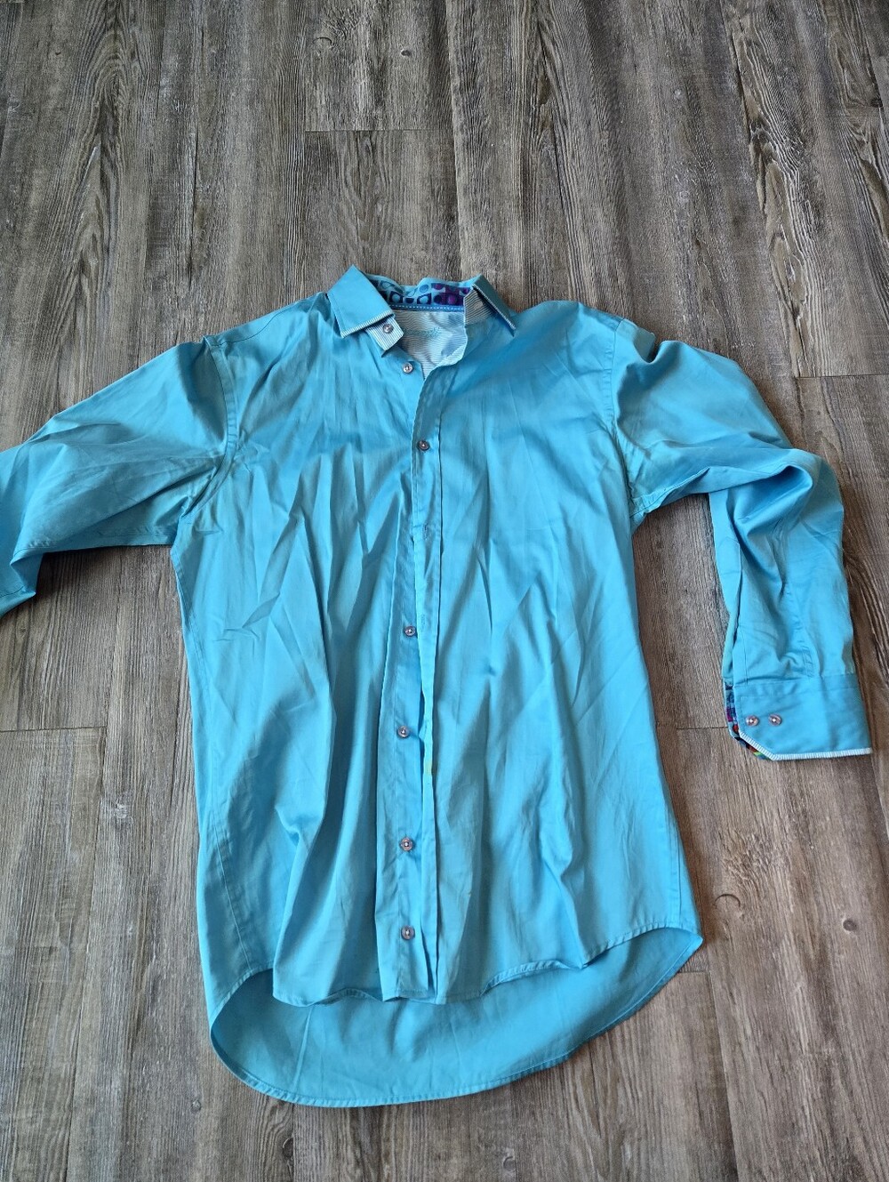 Visconti Men's Turquoise Button-Up Dress Shirt